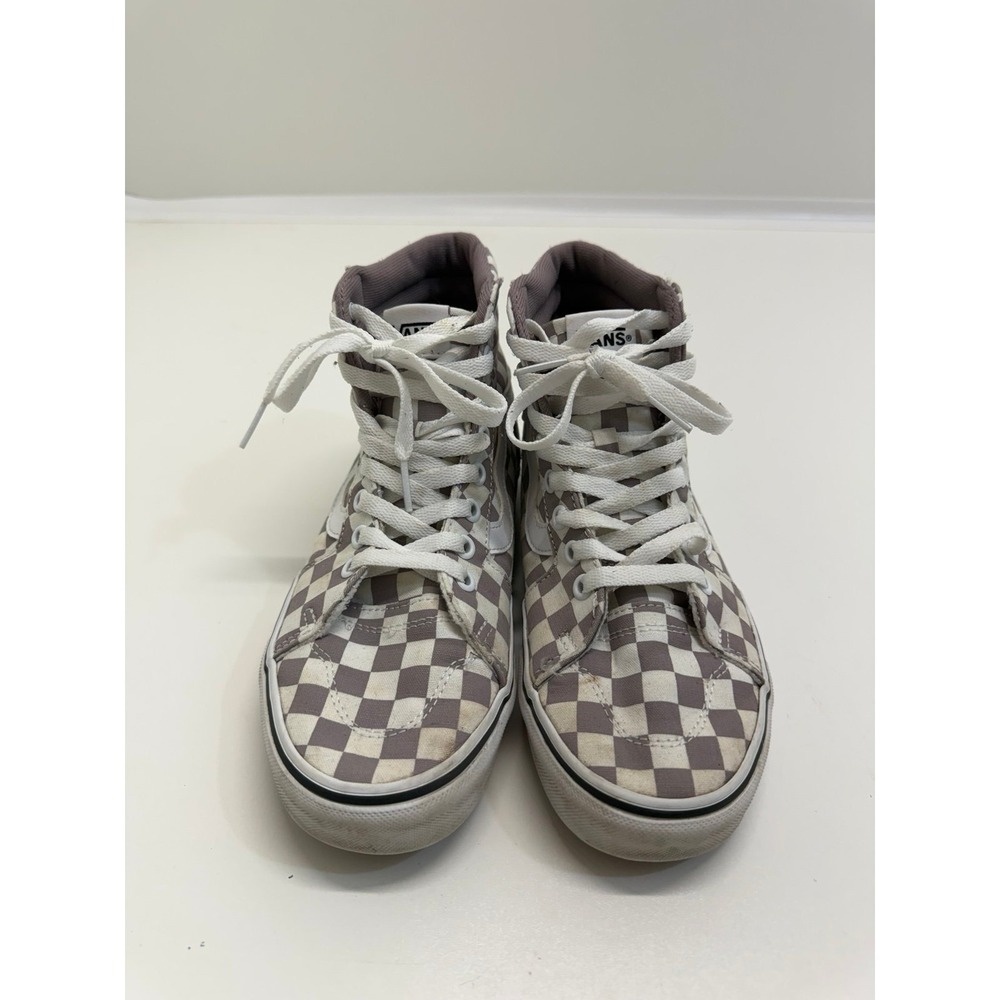 Vans Sk8-Hi Black/White Women's Checkerboard High Top Canvas Sneakers Lace Up